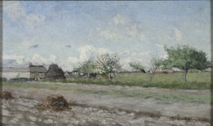 Appelboom in bloei, 1877 door Knut Axel Lindman